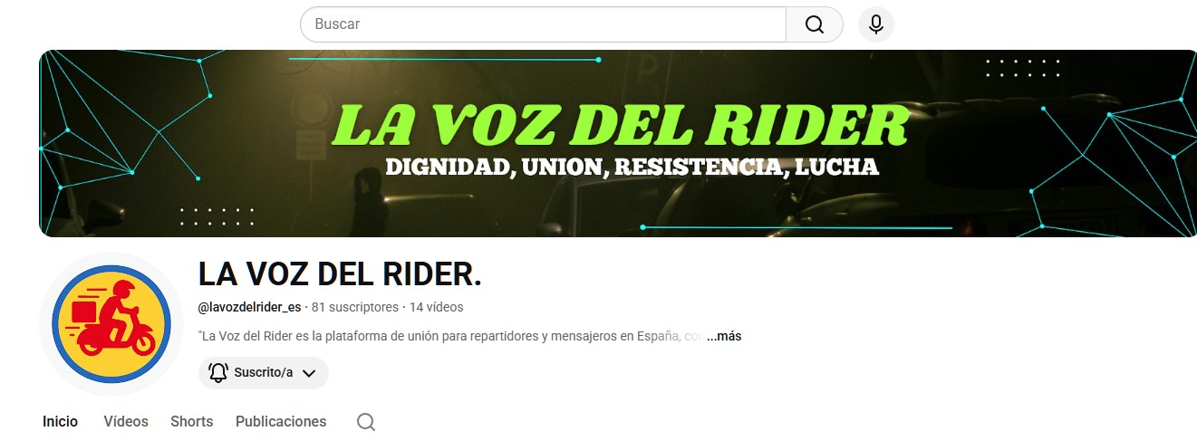 Canal de YouTube de La Voz del Rider
